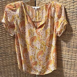 DR2 Paisley Blouse in Orange and Yellow